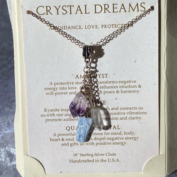 Sterling Silver “Crystal Dreams” Gemstone Pendant Necklace 18” - Picture 5 of 6